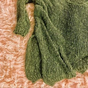 FREE PEOPLE slouchy asymmetrical open-knit sweater